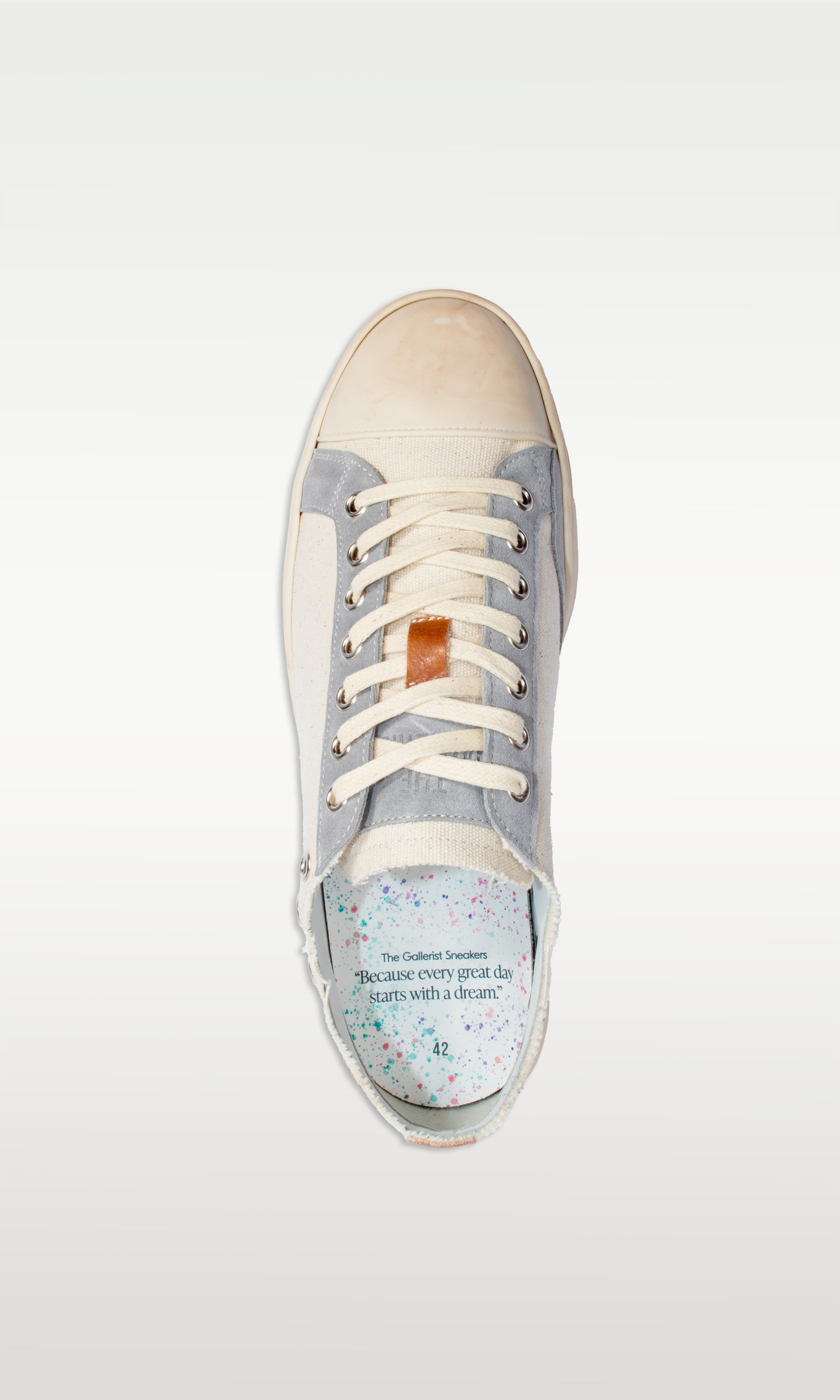 Distressed Canvas Sneaker: Madrid - CREAM