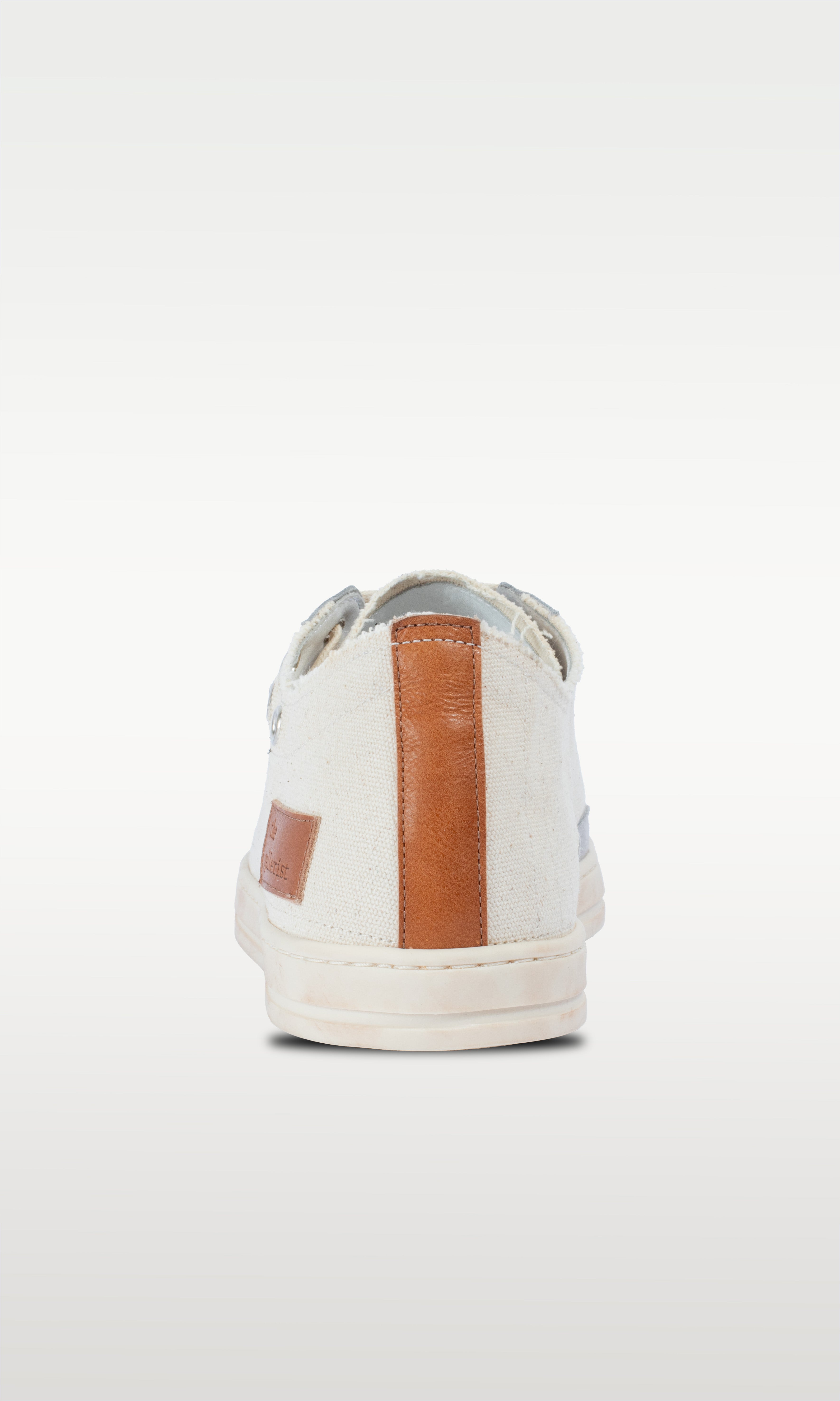 Distressed Canvas Sneaker: Madrid - CREAM