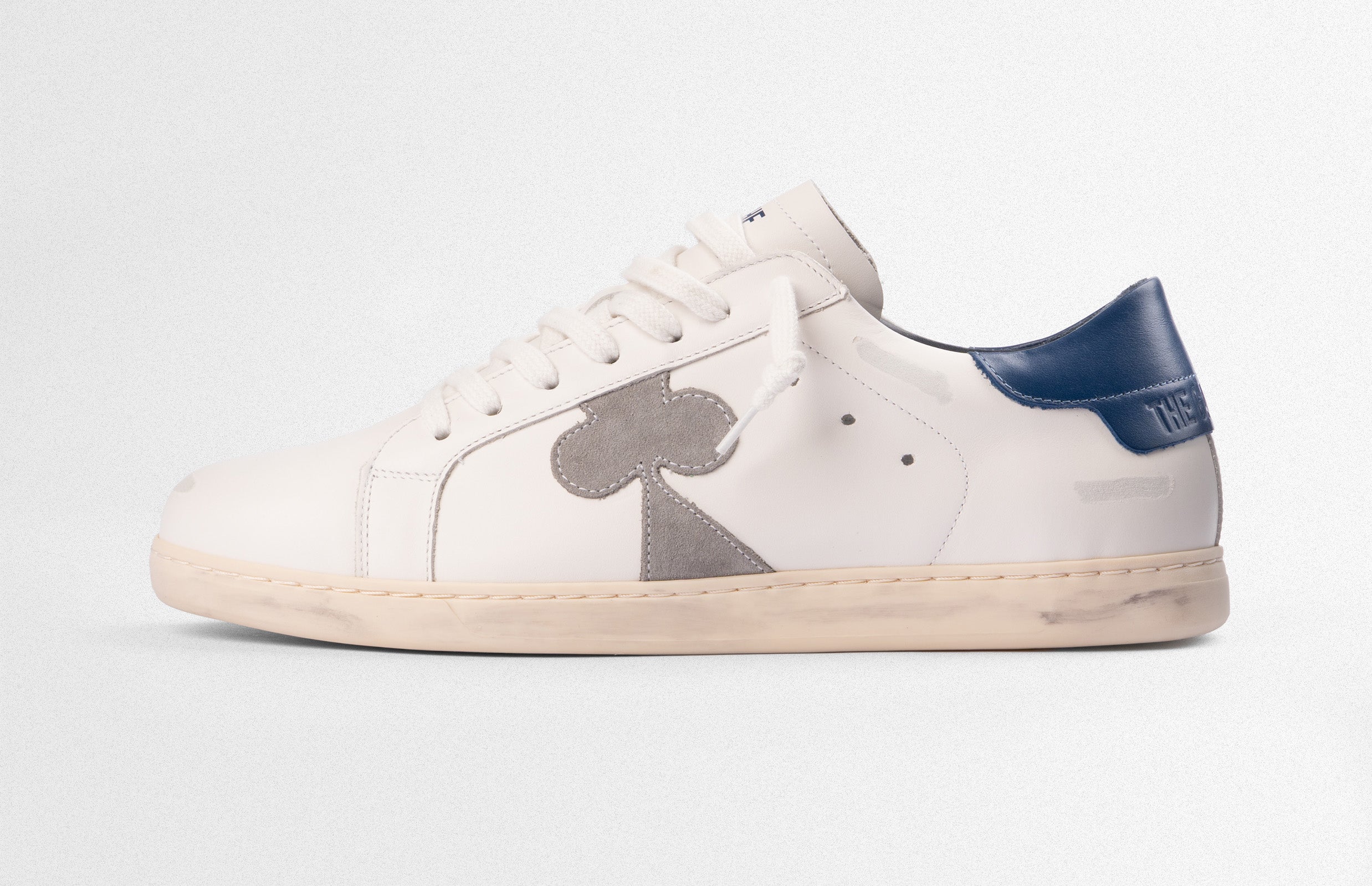 Our sneakers are not dirty, they are distressed.