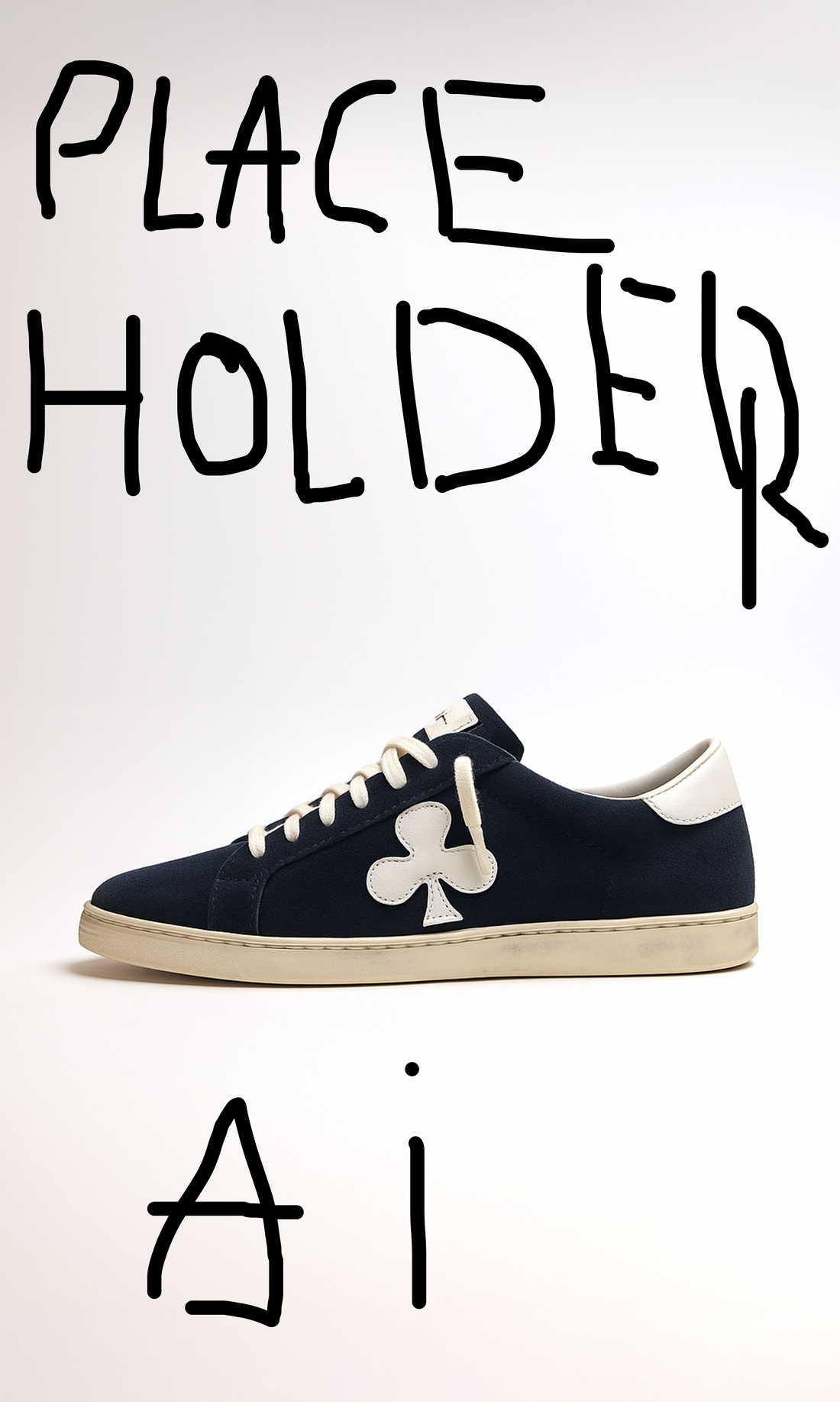 Distressed Leather Sneaker: Geneva - MØRKEBLÅ