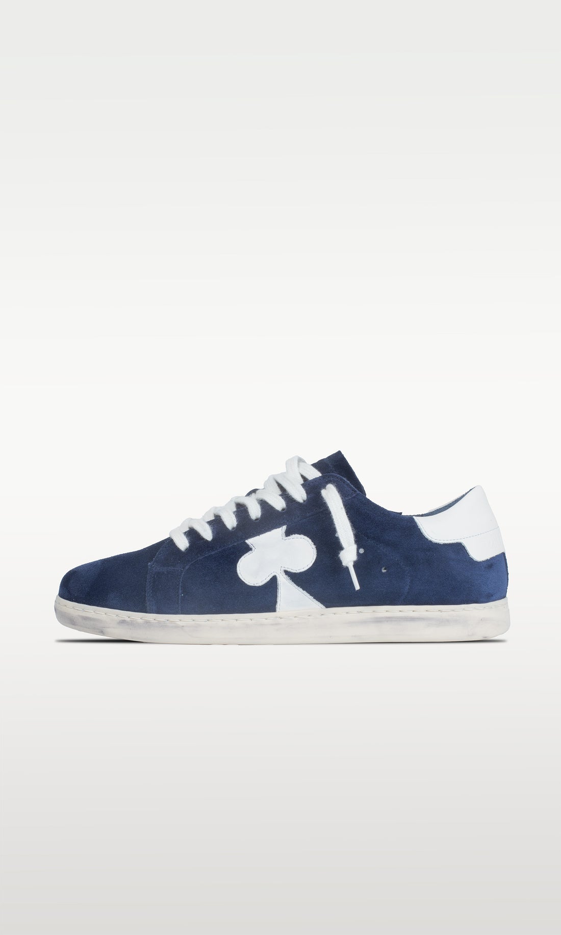 Distressed Leather Sneaker: Geneva - DARK BLUE