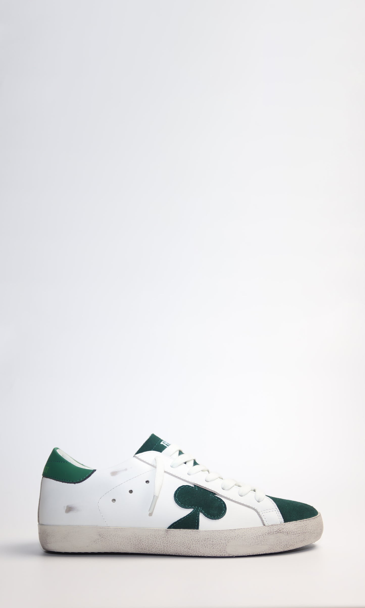 Distressed Leather Sneaker: Geneva - GREEN