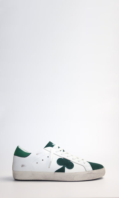 Distressed Leather Sneaker: Geneva - GREEN