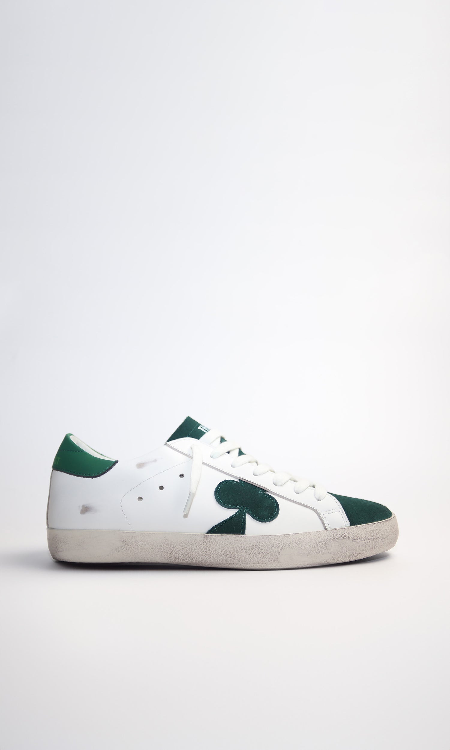 Distressed Leather Sneaker: Geneva - GREEN