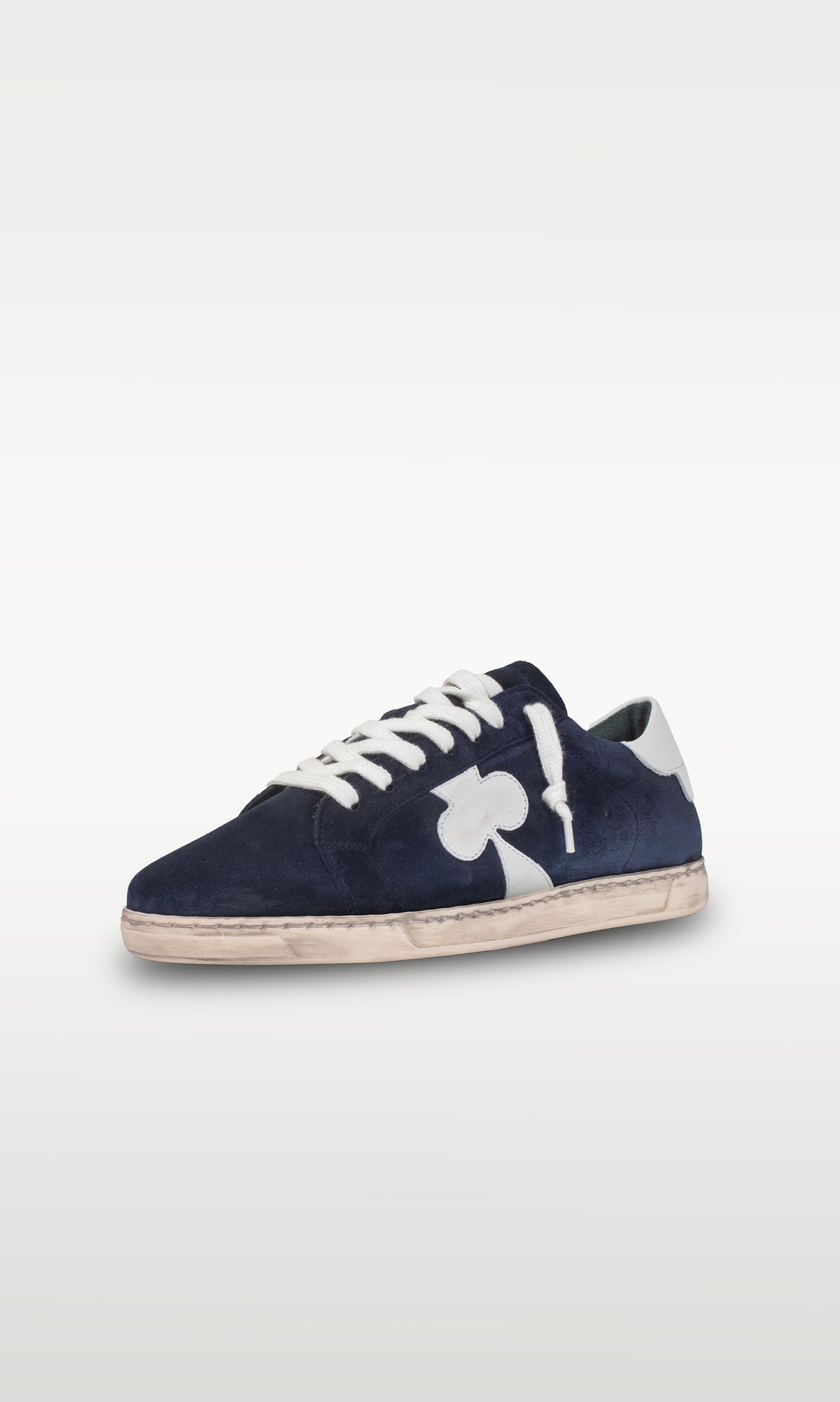 Distressed Leather Sneaker: Geneva - DARK BLUE