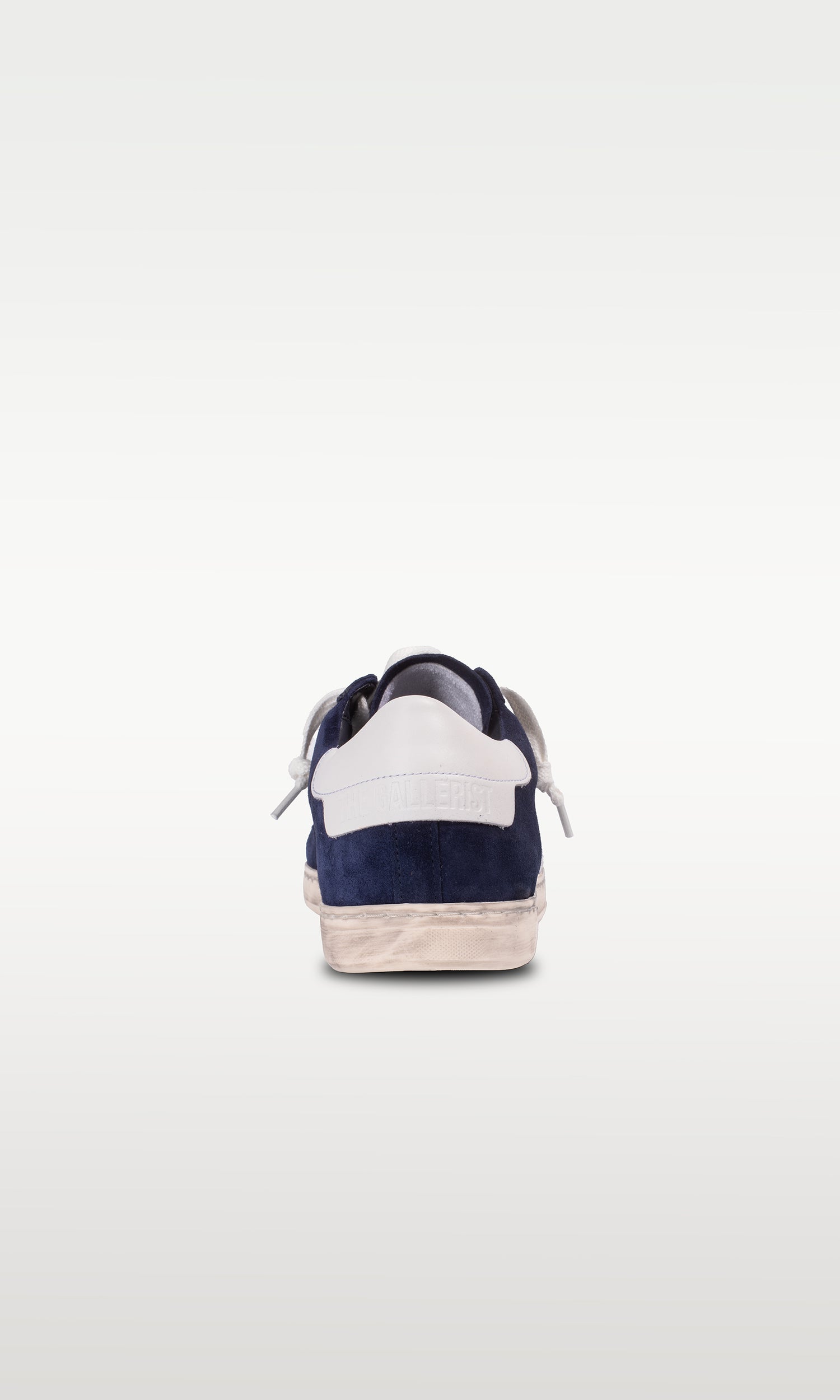 Distressed Leather Sneaker: Geneva - DARK BLUE