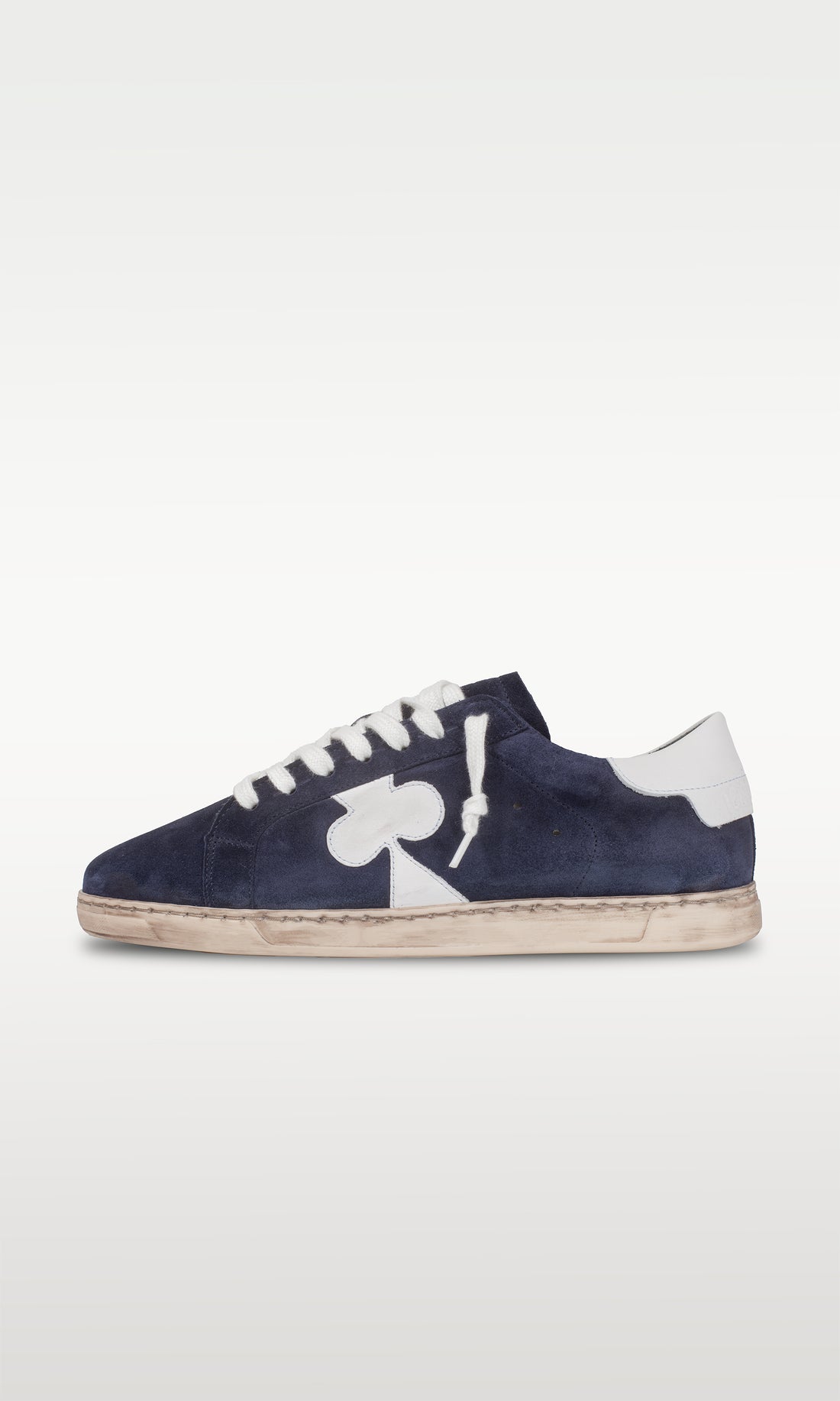 Distressed Leather Sneaker: Geneva - DARK BLUE