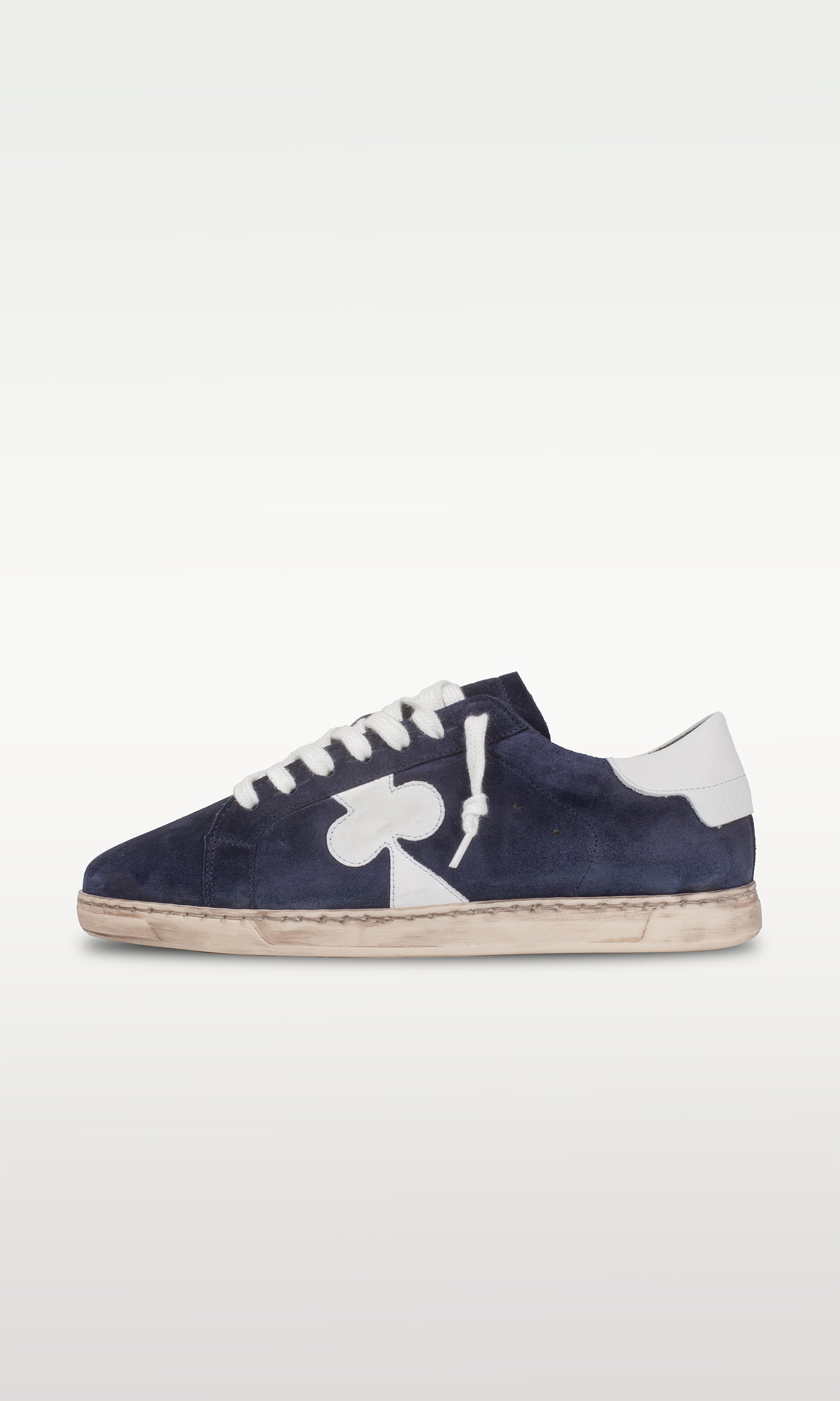 Distressed Leather Sneaker: Geneva - DARK BLUE
