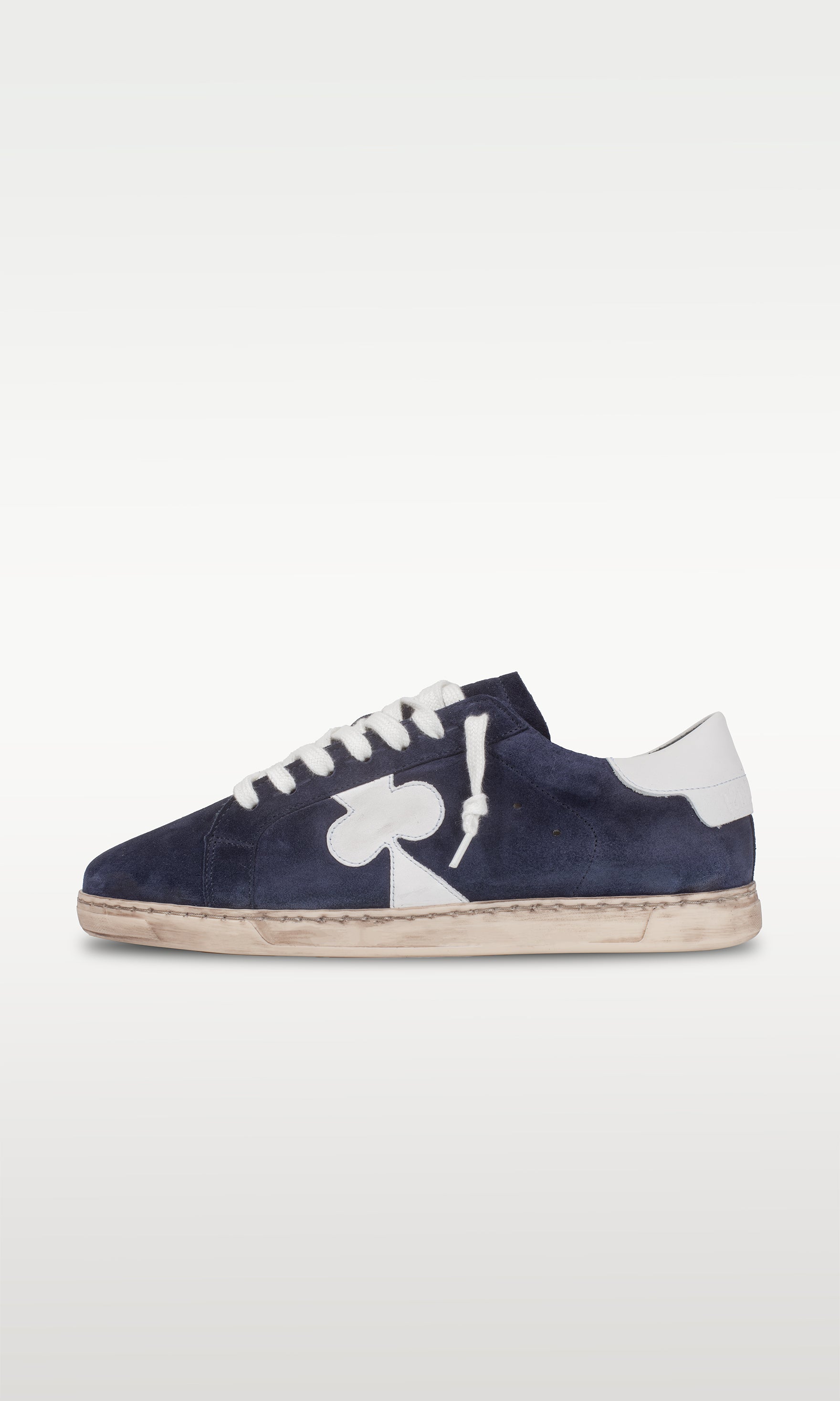 Distressed Leather Sneaker: Geneva - DARK BLUE
