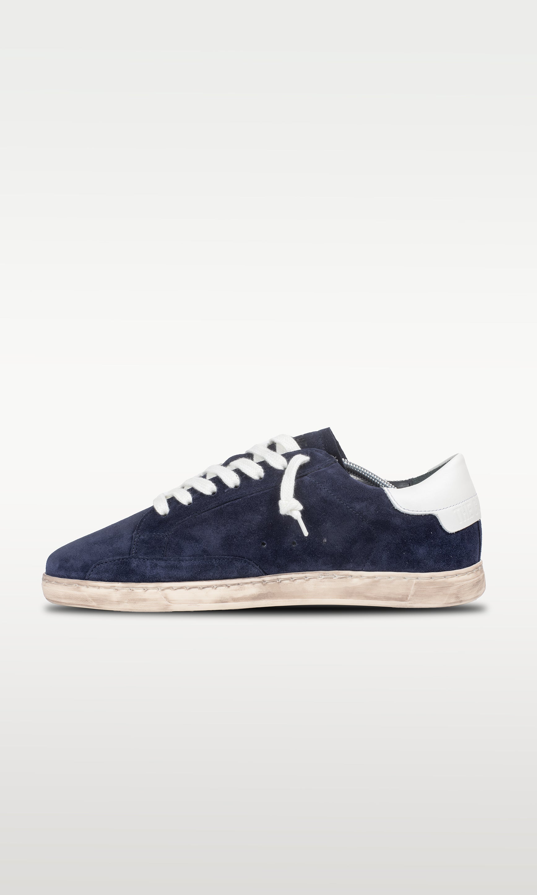 Distressed Leather Sneaker: Geneva - DARK BLUE