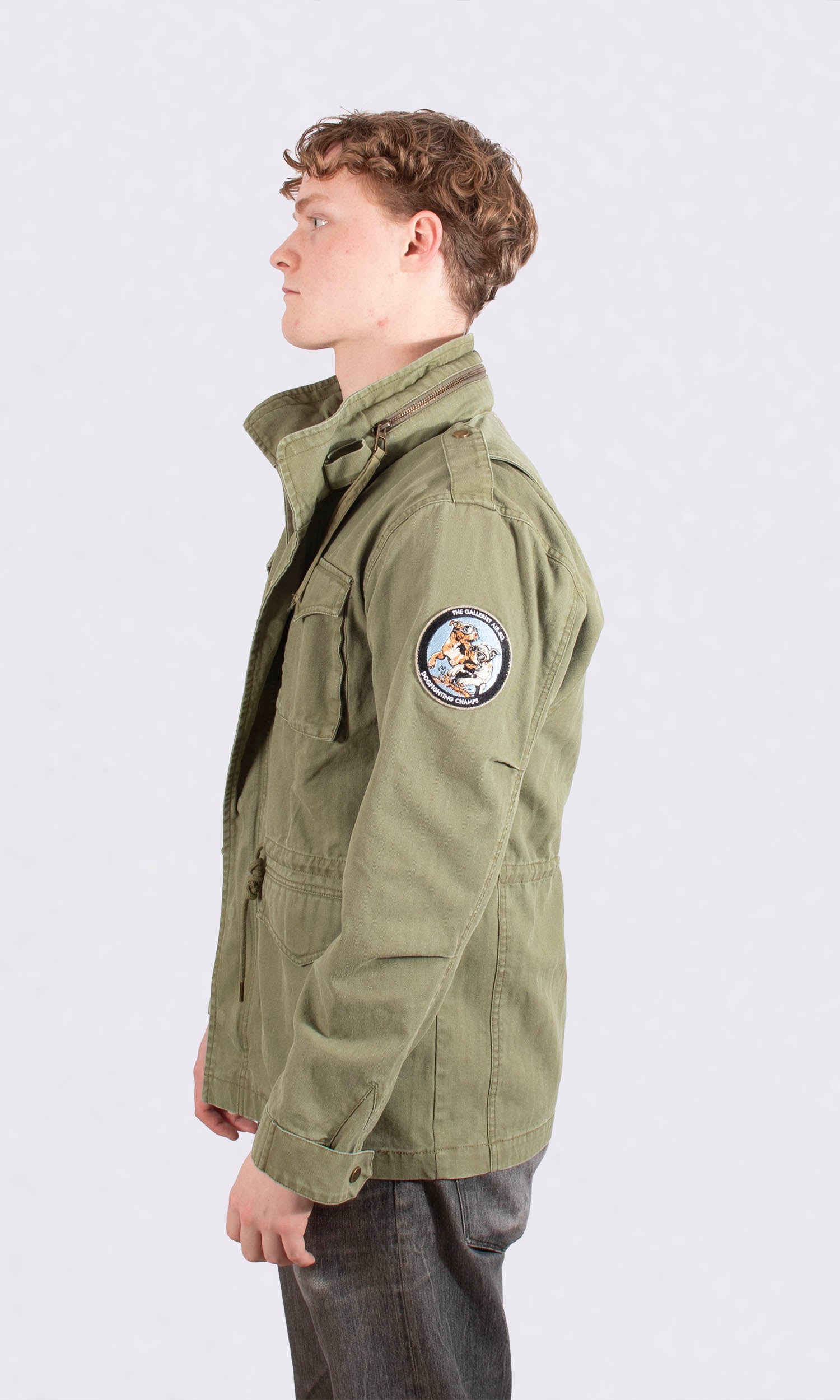 MILITARY FIELD JACKET: DUNKIRK - MILITARY GREEN WITH PATCHES