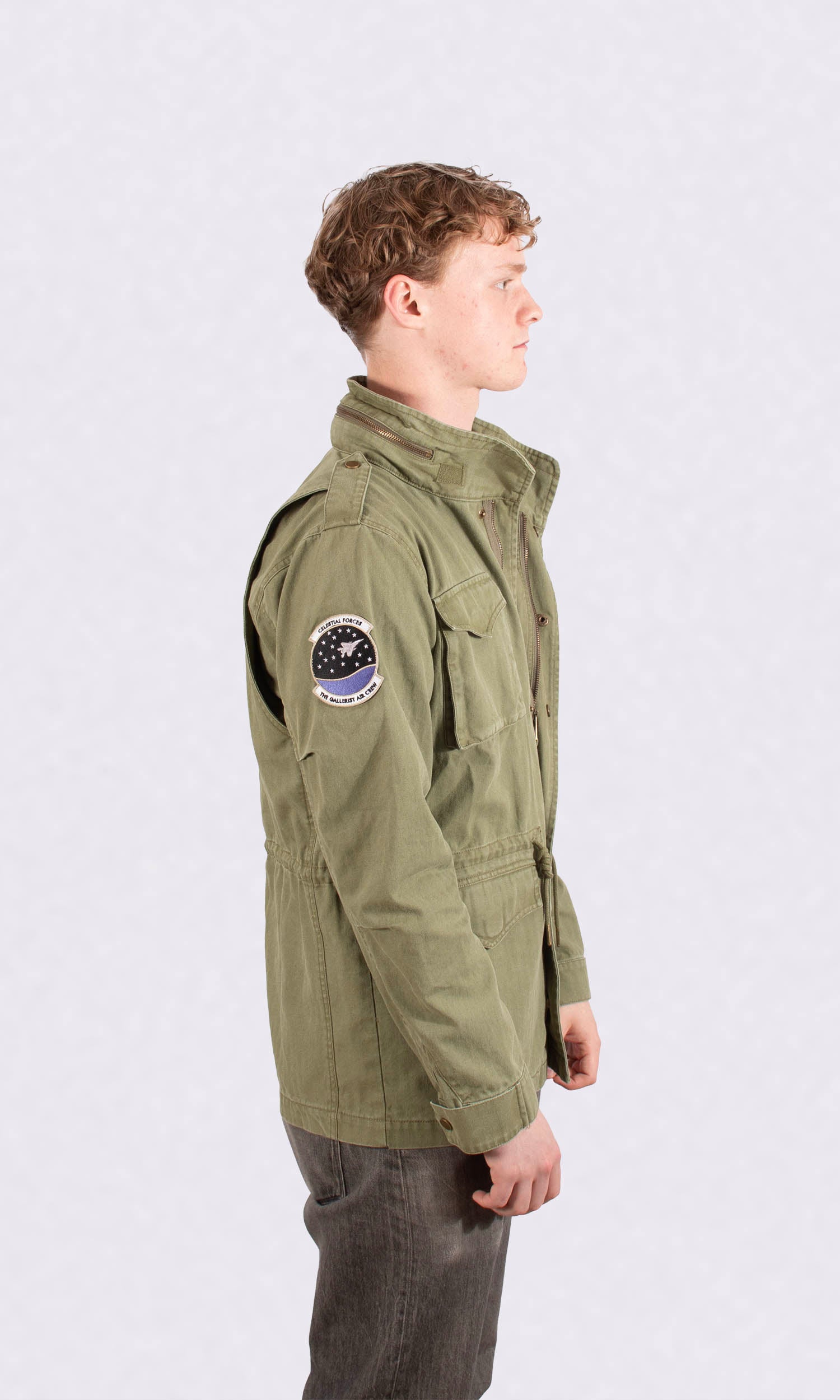 MILITARY FIELD JACKET: DUNKIRK - MILITARY GREEN WITH PATCHES