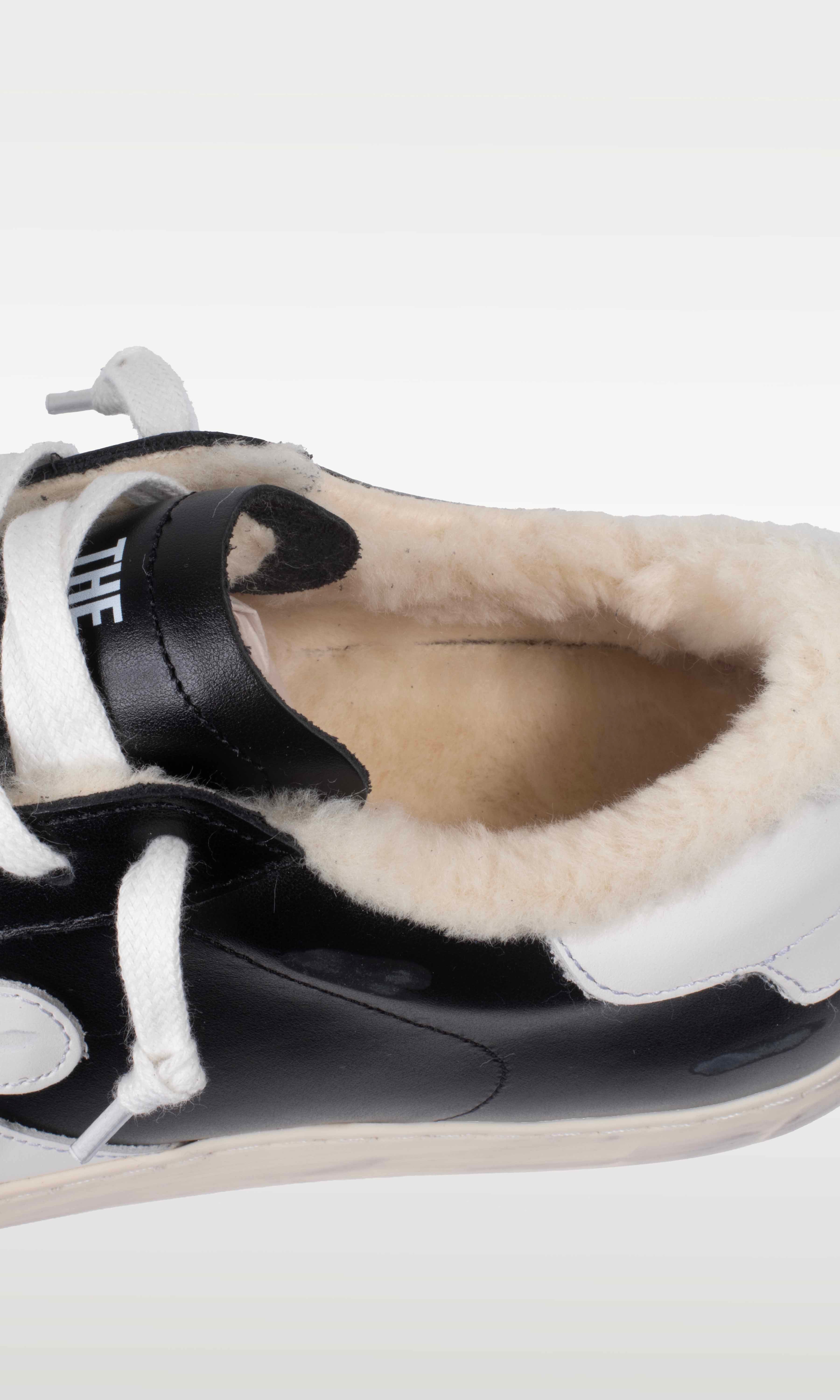 Distressed Winter Sneaker: Moritz - BLACK AND WHITE