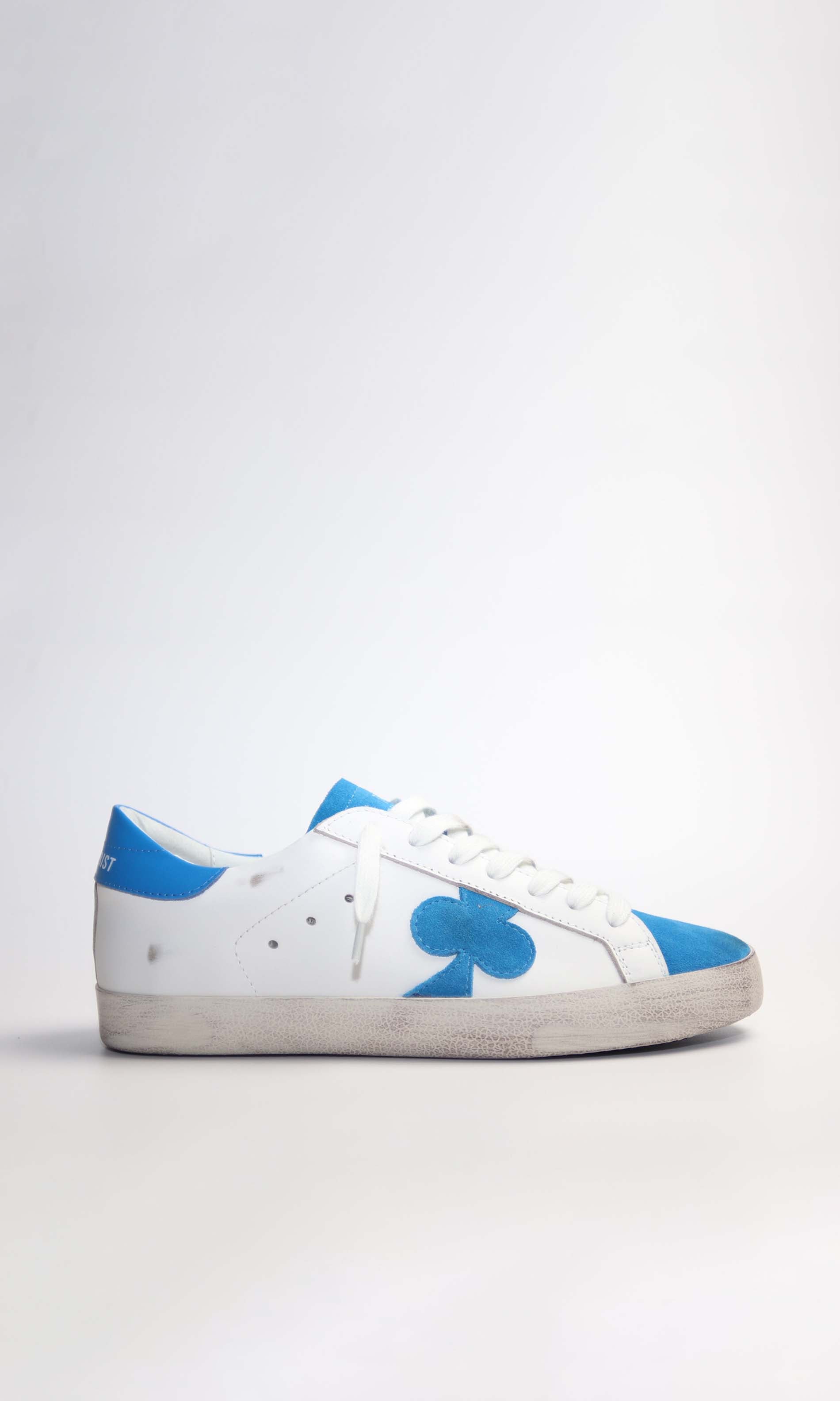 Distressed Leather Sneaker: Geneva - BLUE