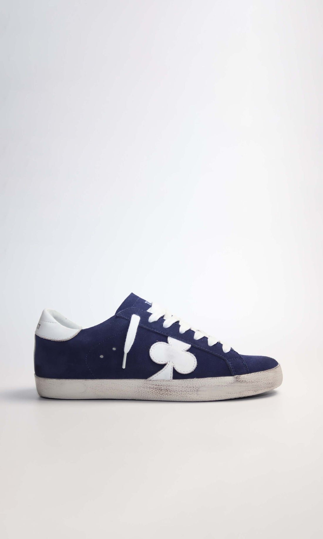 Distressed Leather Sneaker: Geneva - DARK BLUE