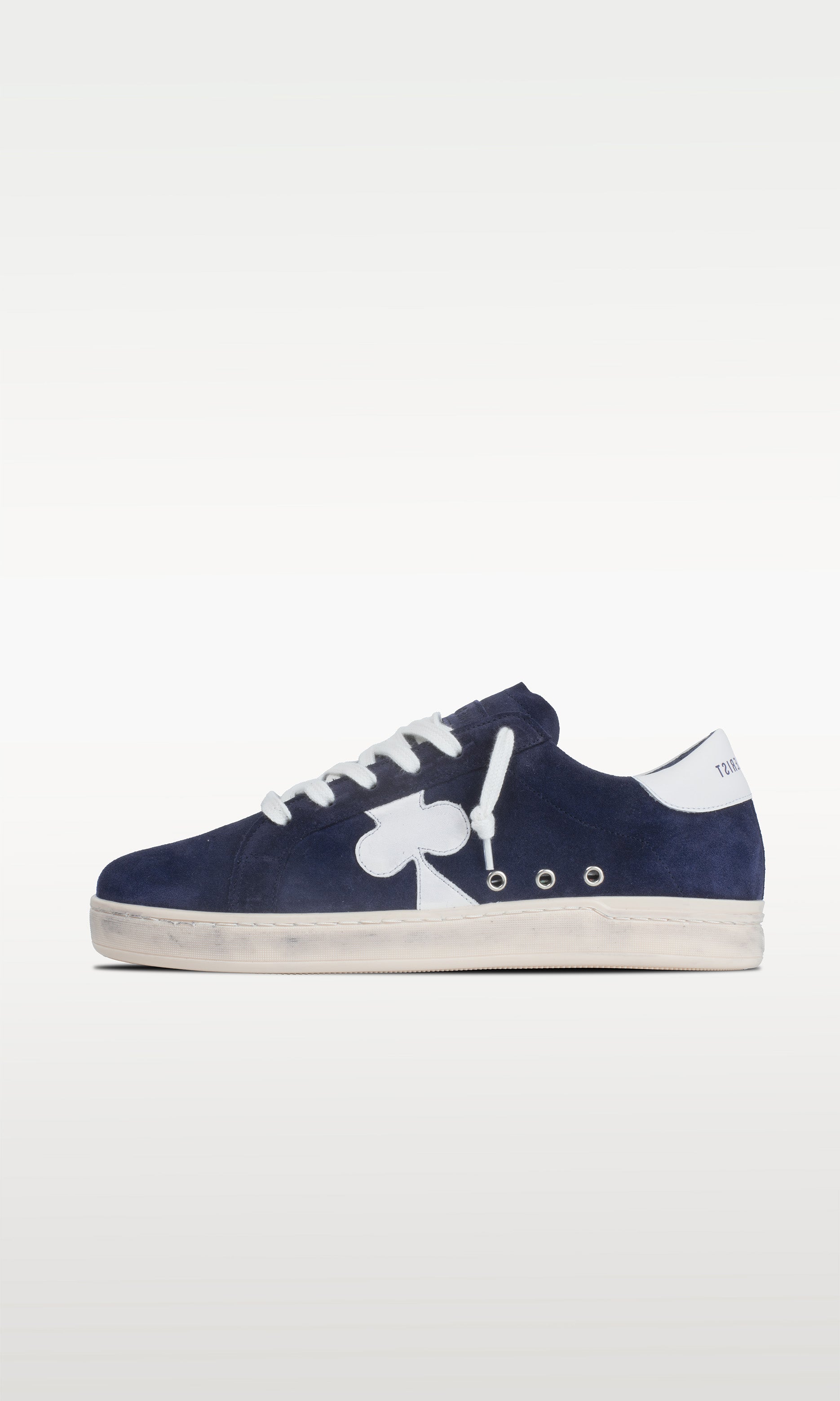 Distressed Leather Sneaker: Milano - DARK BLUE