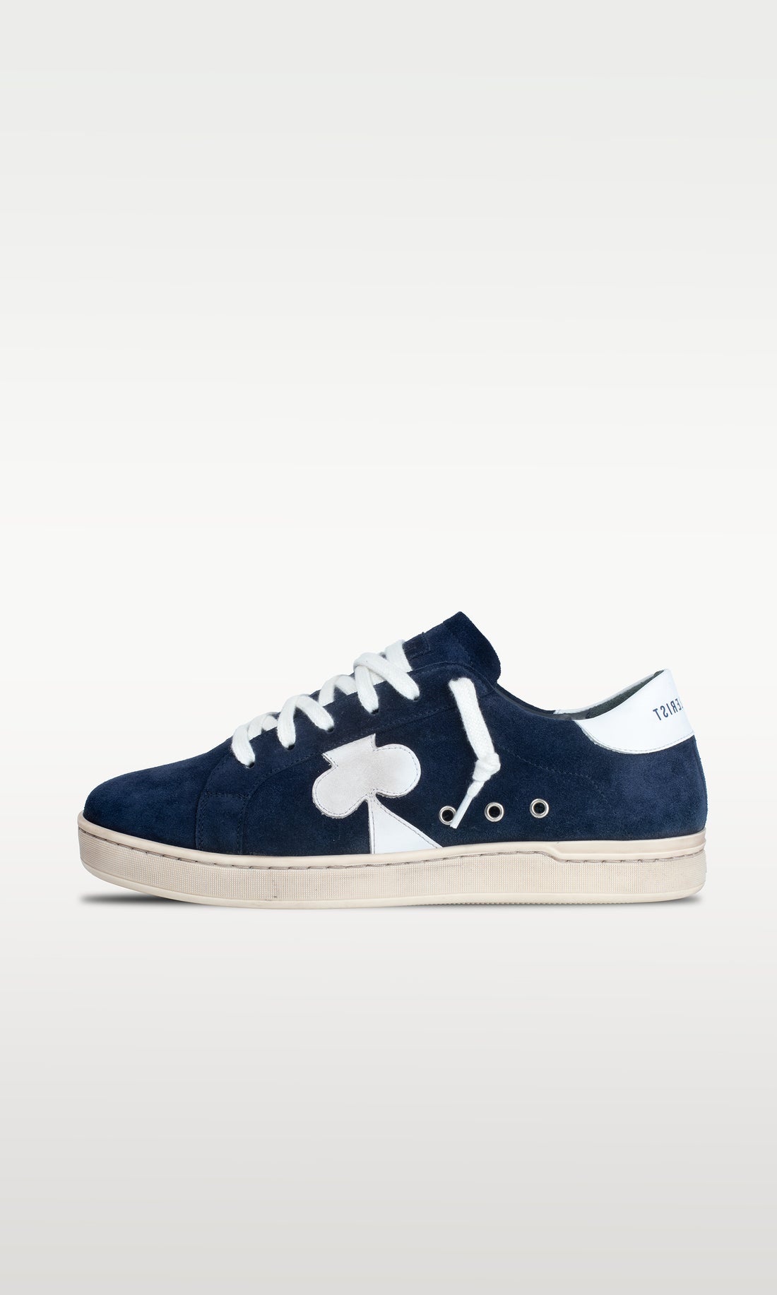 Distressed Leather Sneaker: Milano - DARK BLUE