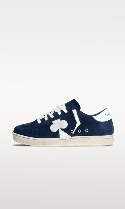Distressed Leather Sneaker: Milano - DARK BLUE