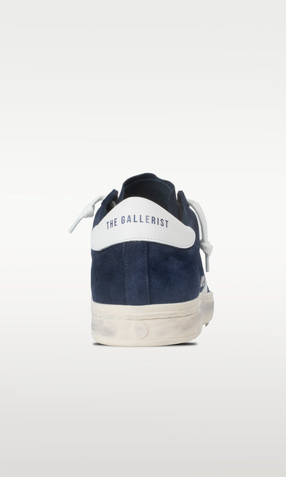 Distressed Leather Sneaker: Milano - DARK BLUE