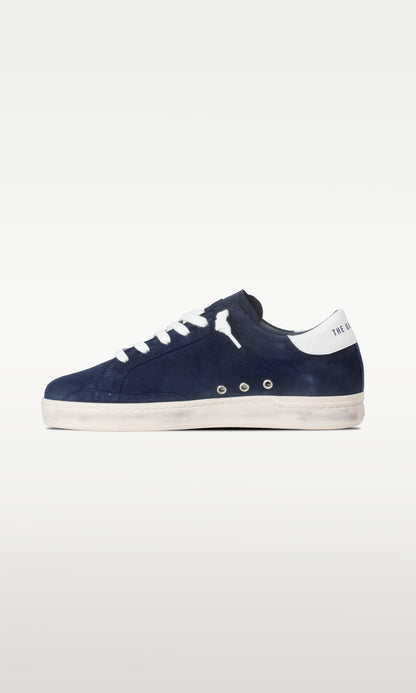 Distressed Leather Sneaker: Milano - DARK BLUE