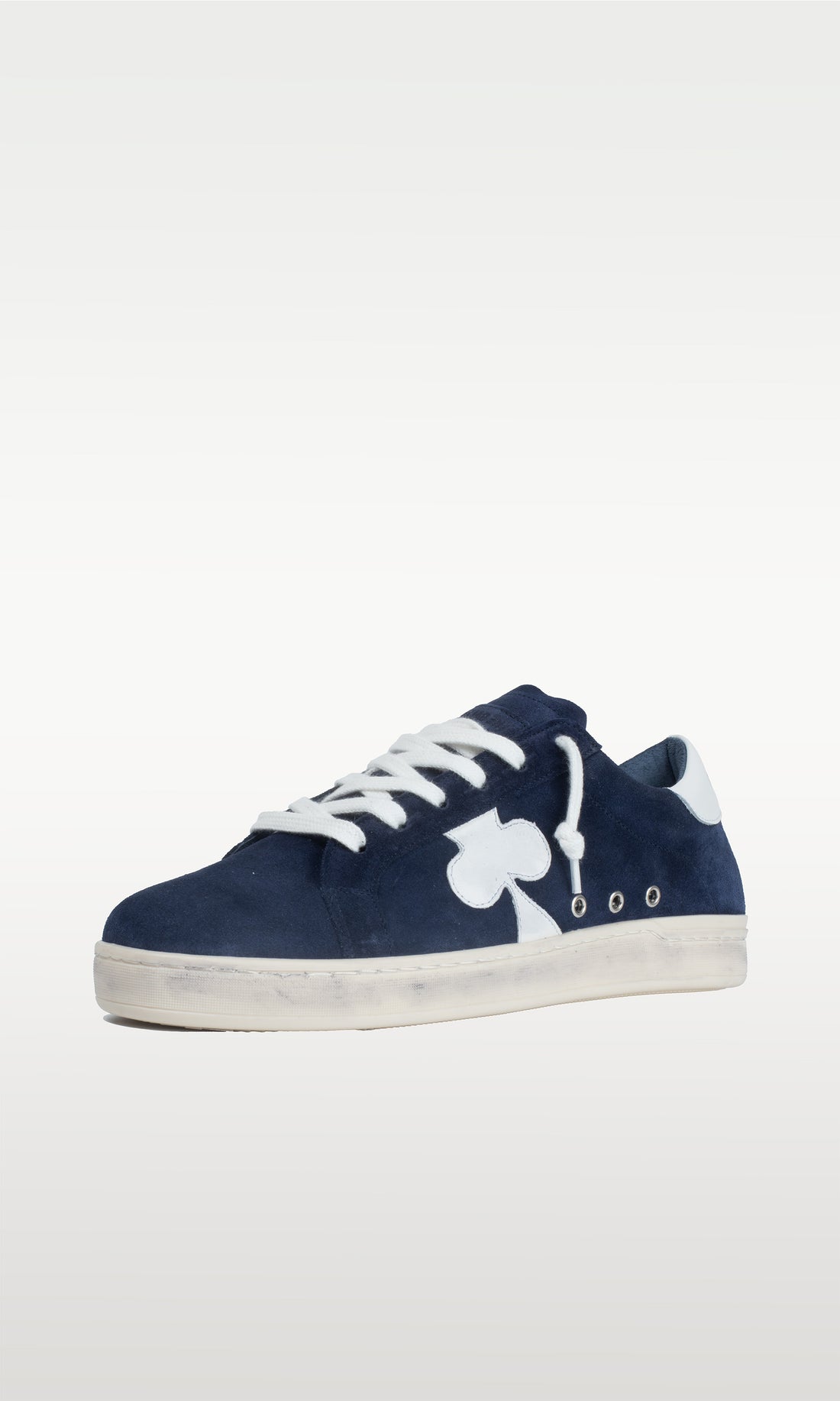 Distressed Leather Sneaker: Milano - DARK BLUE