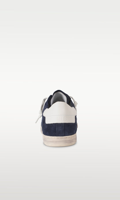 Distressed Leather Sneaker: Geneva - DARK BLUE