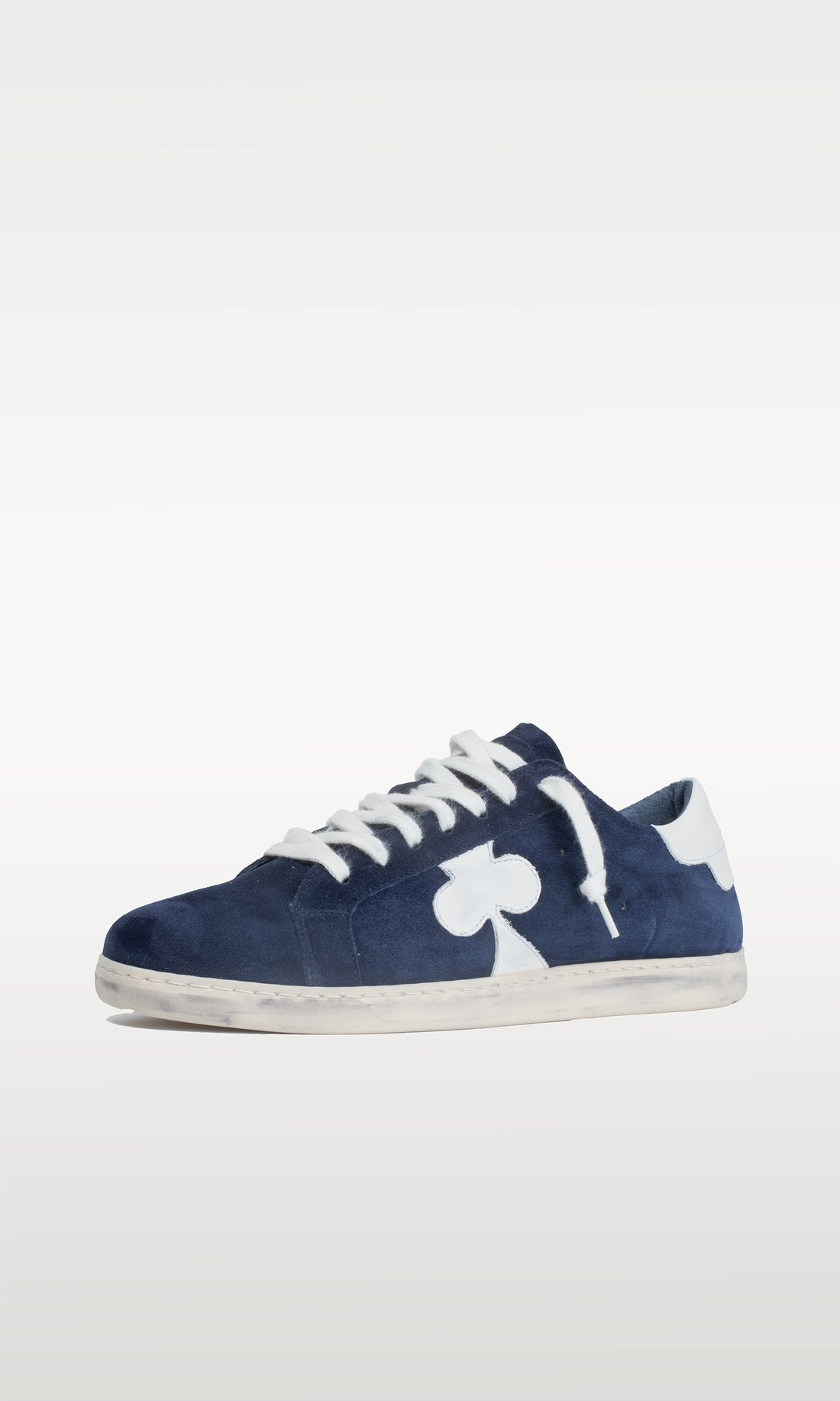 Distressed Leather Sneaker: Geneva - DARK BLUE