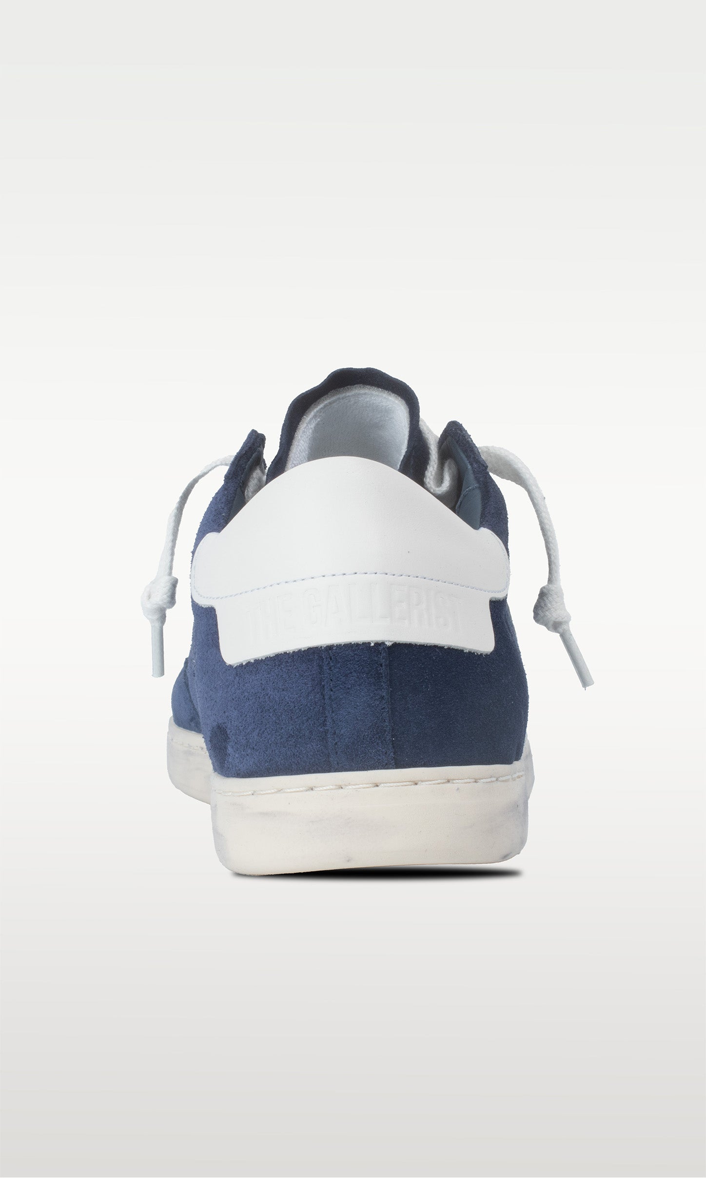 Distressed Leather Sneaker: Geneva - DARK BLUE