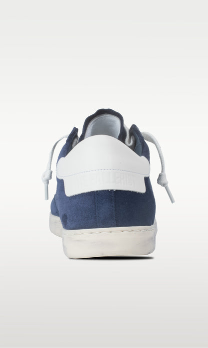 Distressed Leather Sneaker: Geneva - DARK BLUE