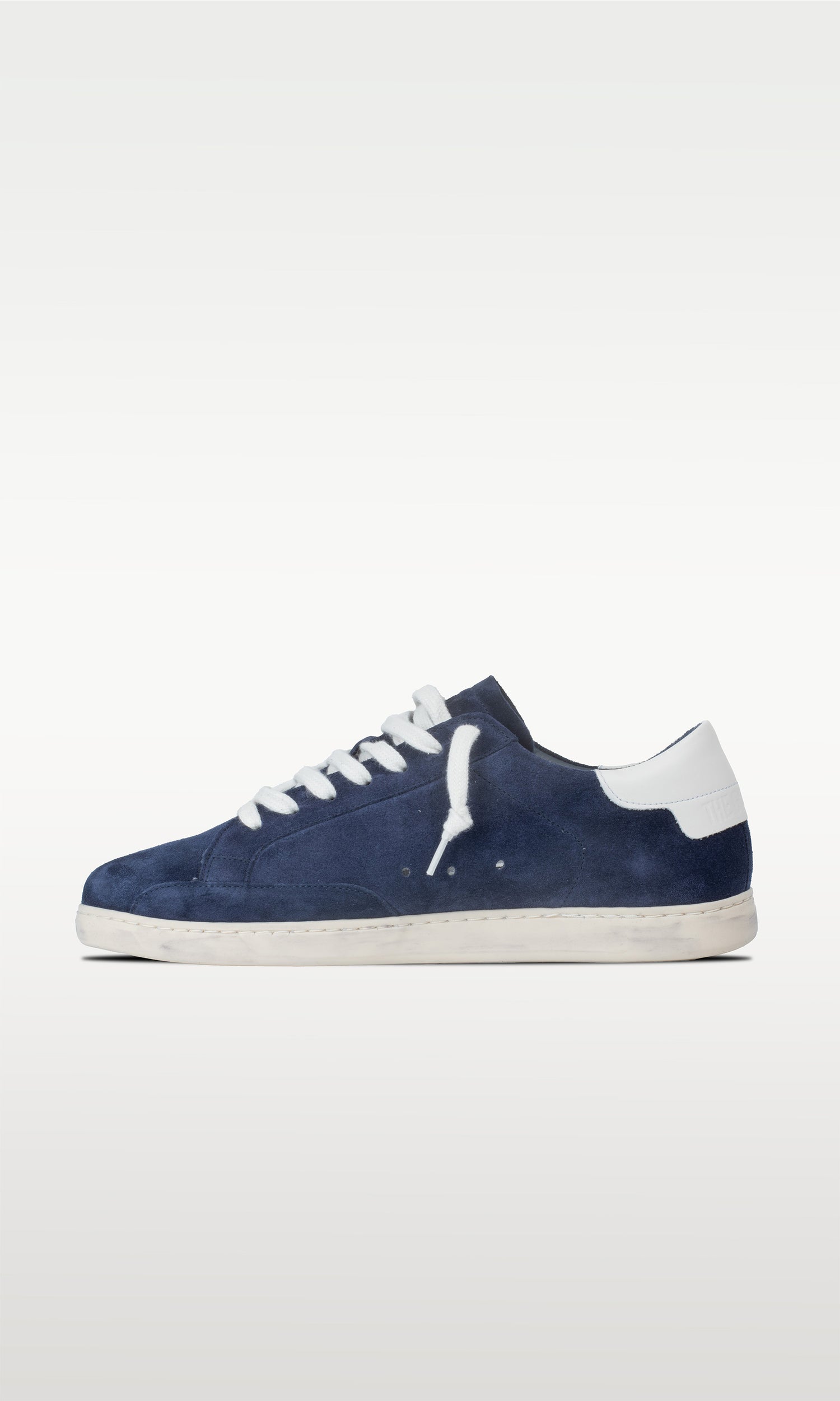 Distressed Leather Sneaker: Geneva - DARK BLUE