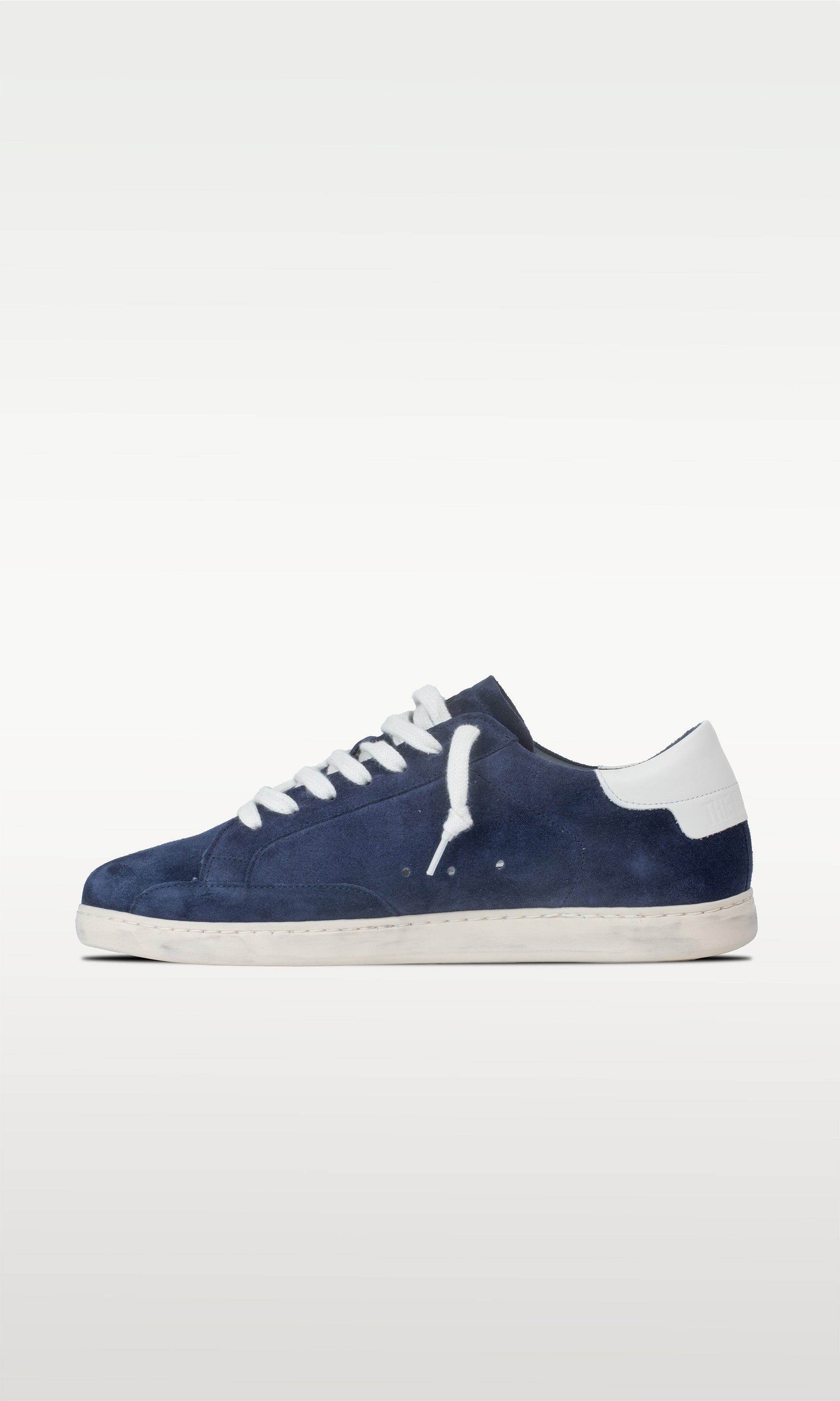 Distressed Leather Sneaker: Geneva - DARK BLUE