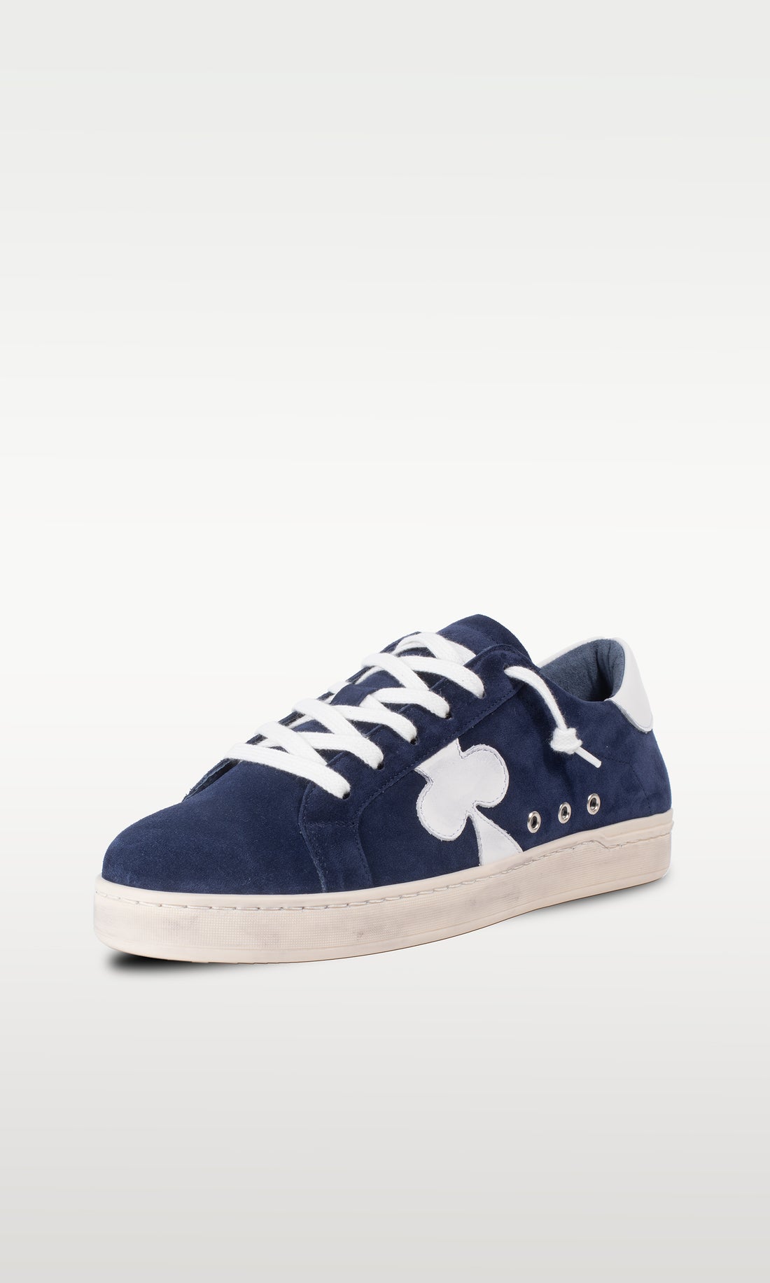Distressed Leather Sneaker: Milano - DARK BLUE