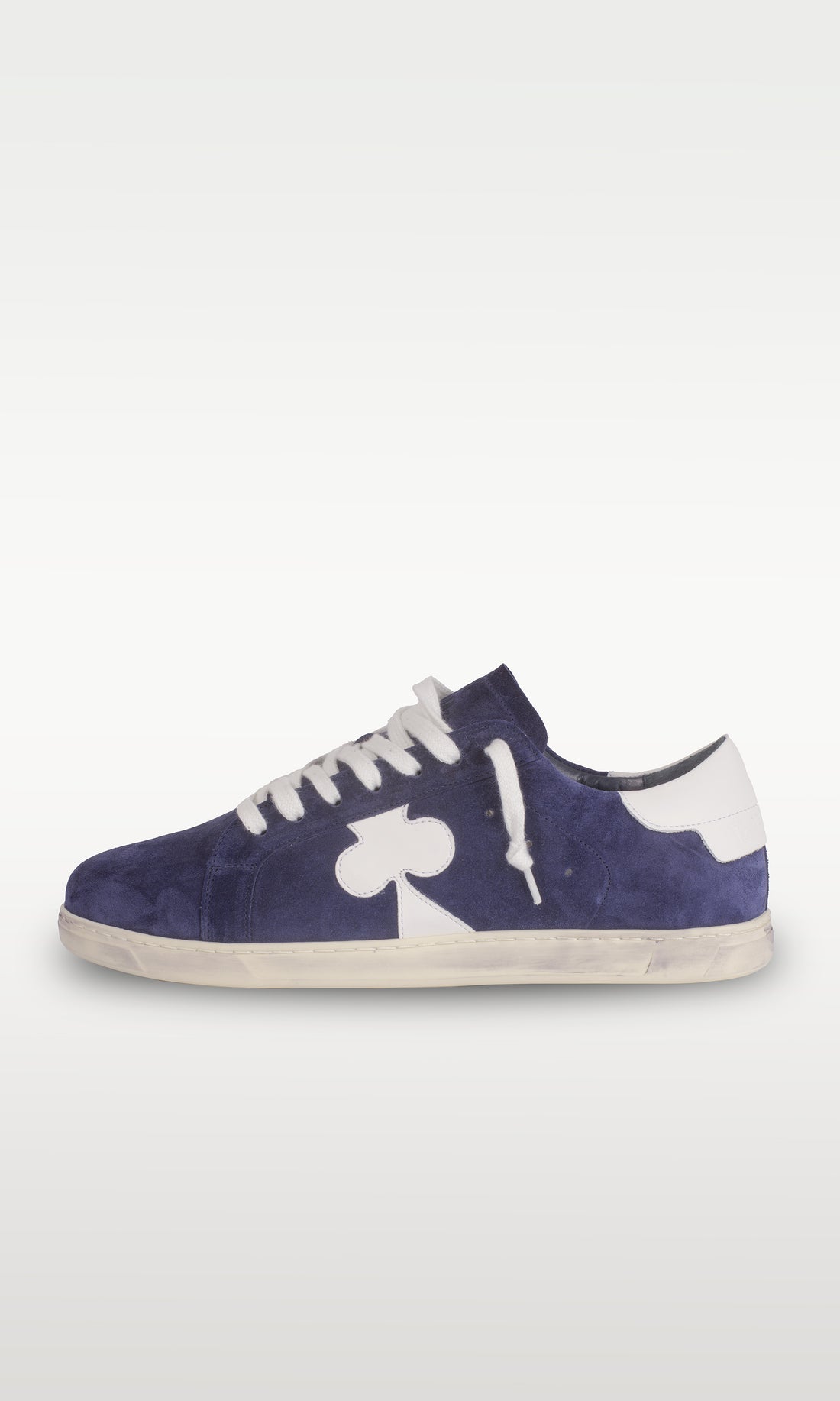 Distressed Leather Sneaker: Geneva - DARK BLUE