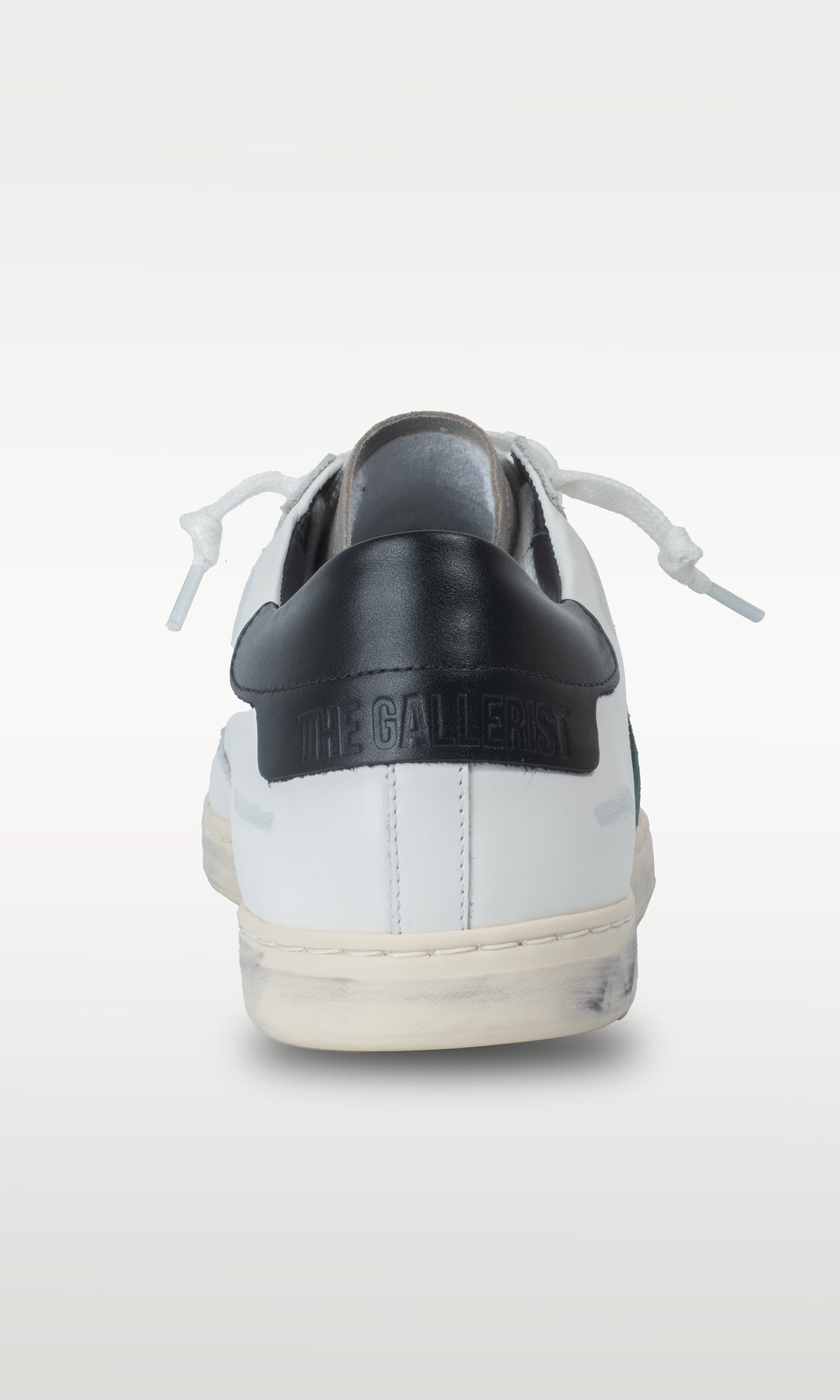 Distressed Leather Sneaker: Geneva - GREEN CLOVER
