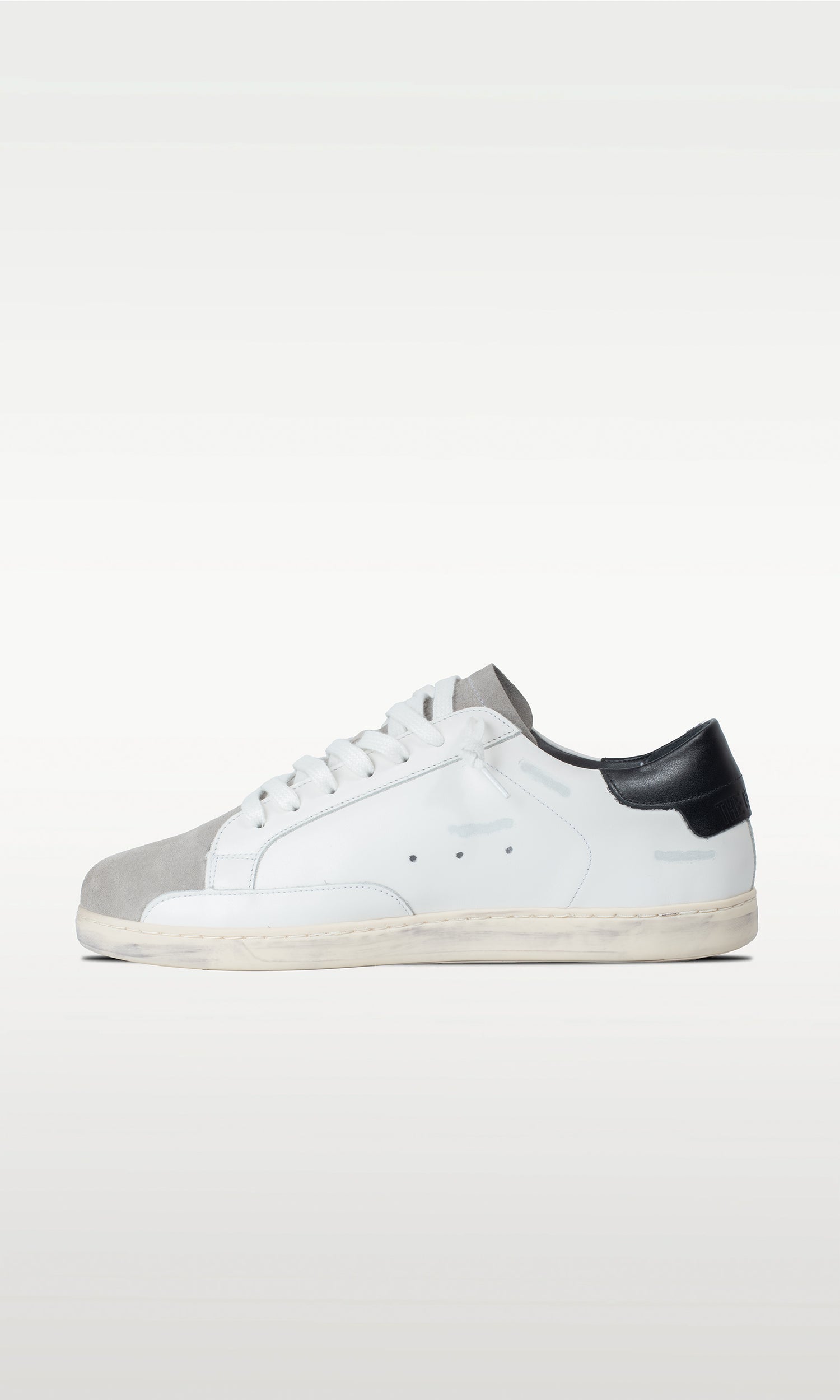 Distressed Leather Sneaker: Geneva - BLUE CLOVER