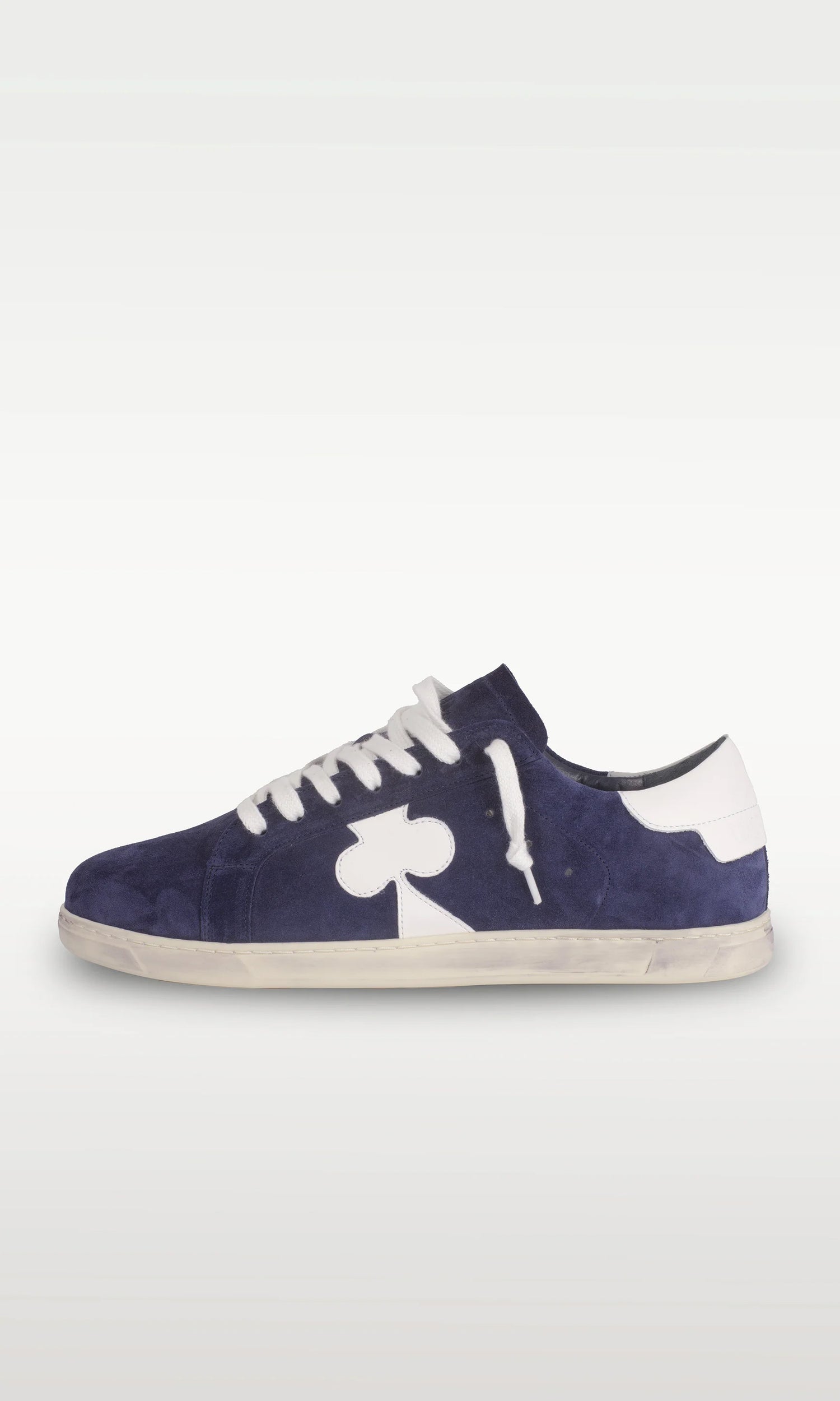 Distressed Leather Sneaker: Geneva - DARK BLUE