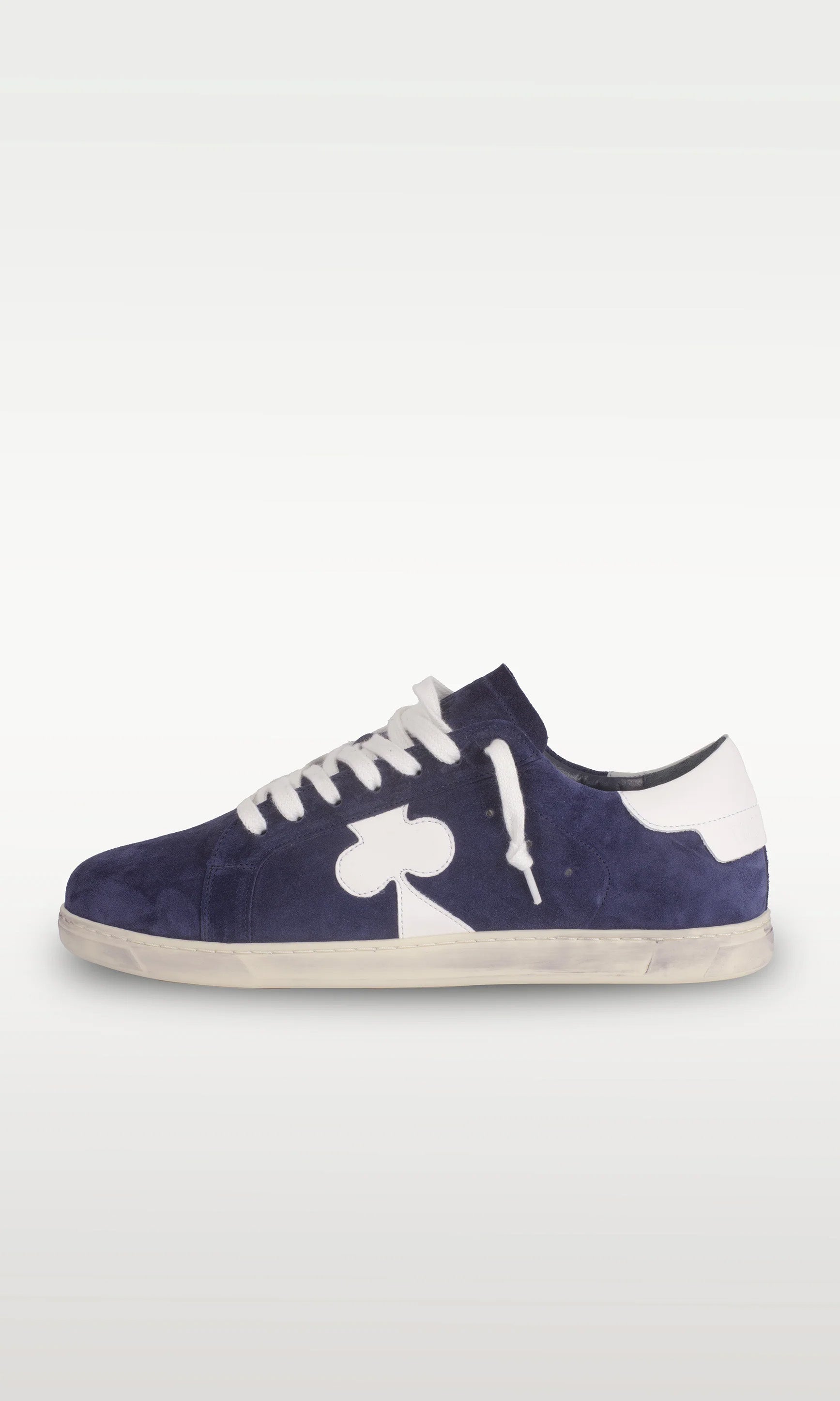 Distressed Leather Sneaker: Geneva - DARK BLUE