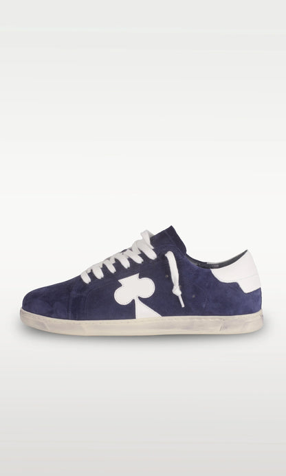 Distressed Leather Sneaker: Geneva - DARK BLUE