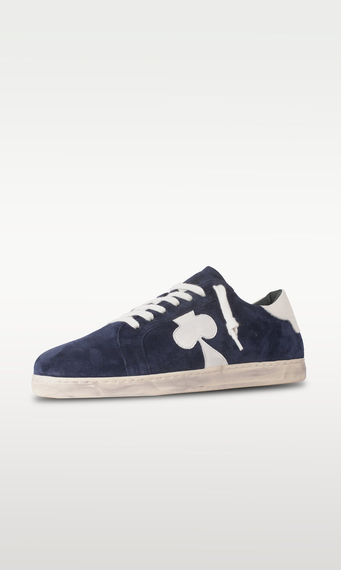 Distressed Leather Sneaker: Geneva - DARK BLUE