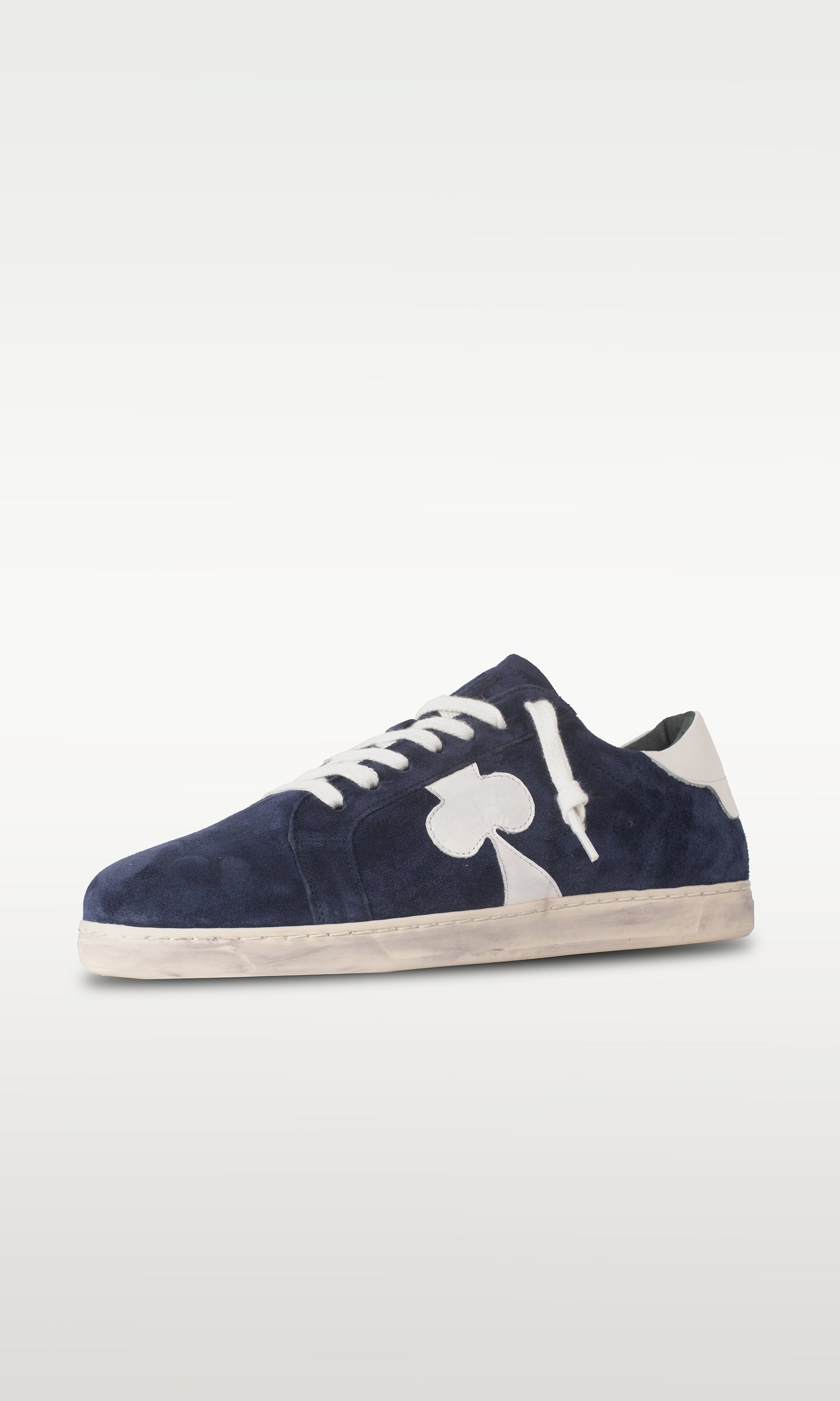 Distressed Leather Sneaker: Geneva - DARK BLUE