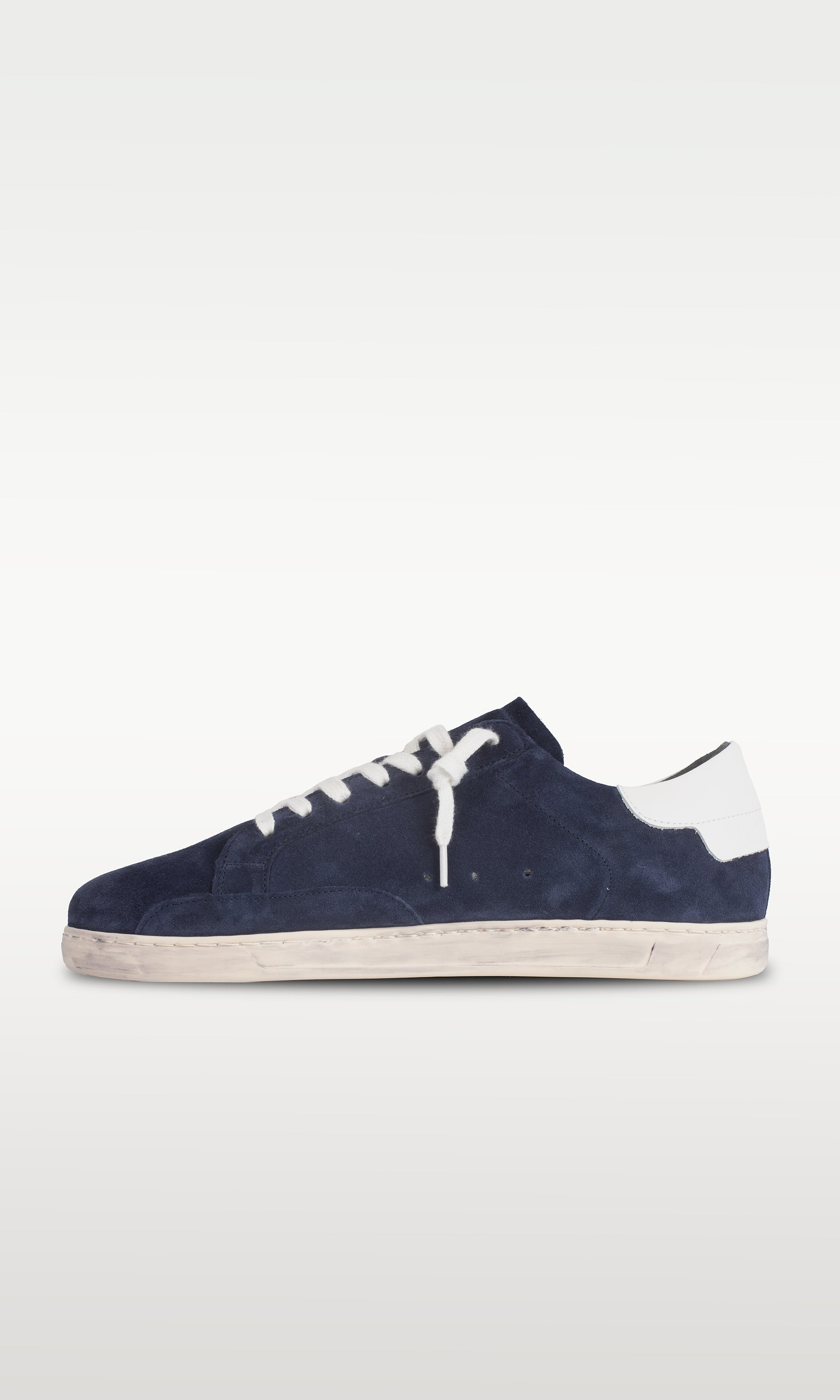 Distressed Leather Sneaker: Geneva - DARK BLUE